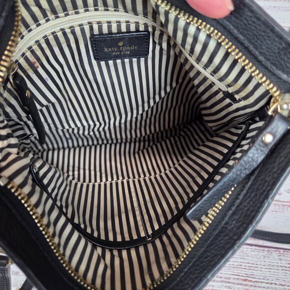 Kate Spade Jackson Street Melisse Handbag Black Leather Crossbody Purse Timeless - Picture 15 of 16